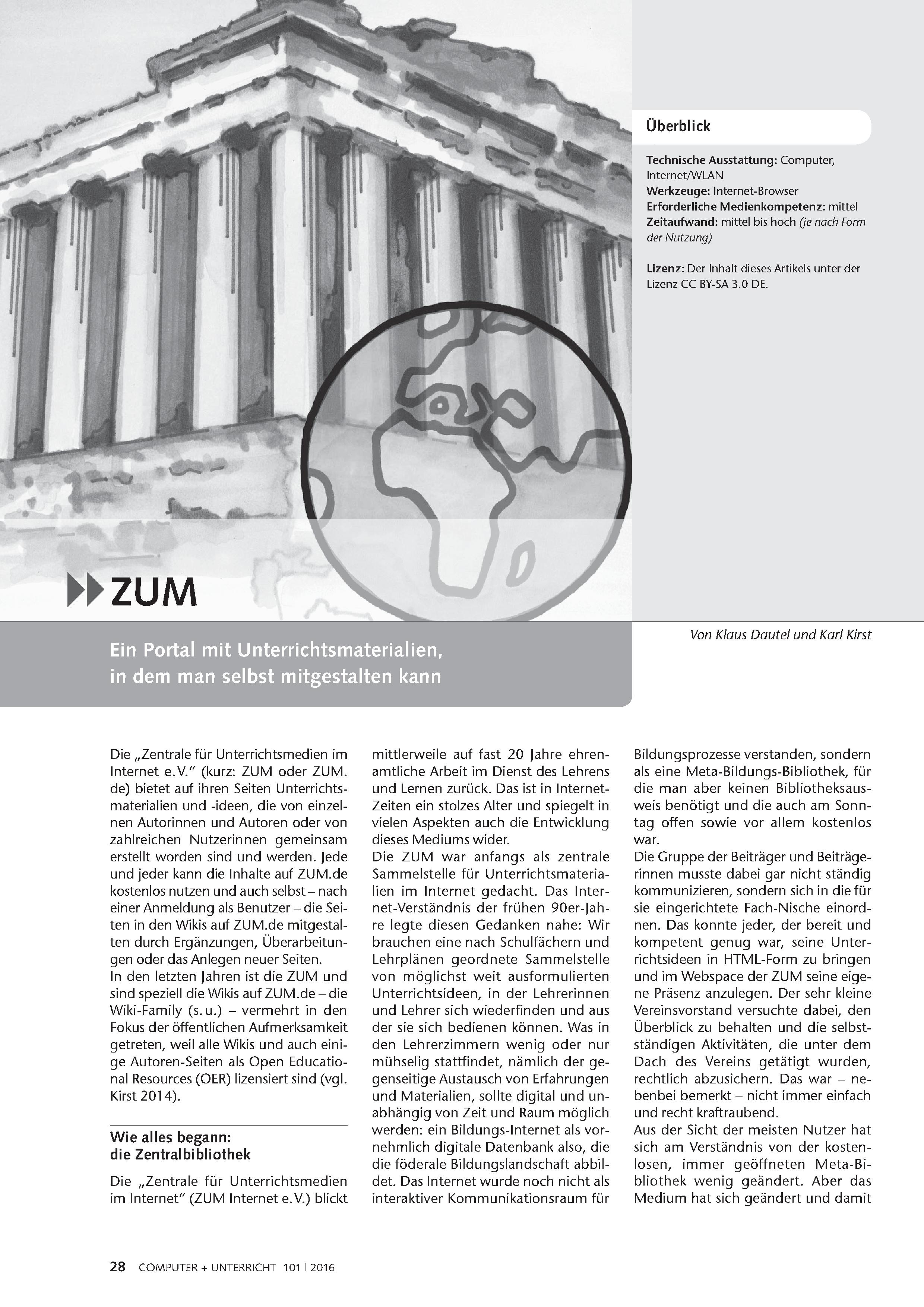 ZUM - Ein Portal mit Unterrichtsmaterialien, die man selbst mitgestalten kann
